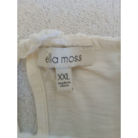 Ella Moss Womens Eyelet Knit Top Cream XXL Short Sleevs Pretty Beach Summer - Picture 13 of 14